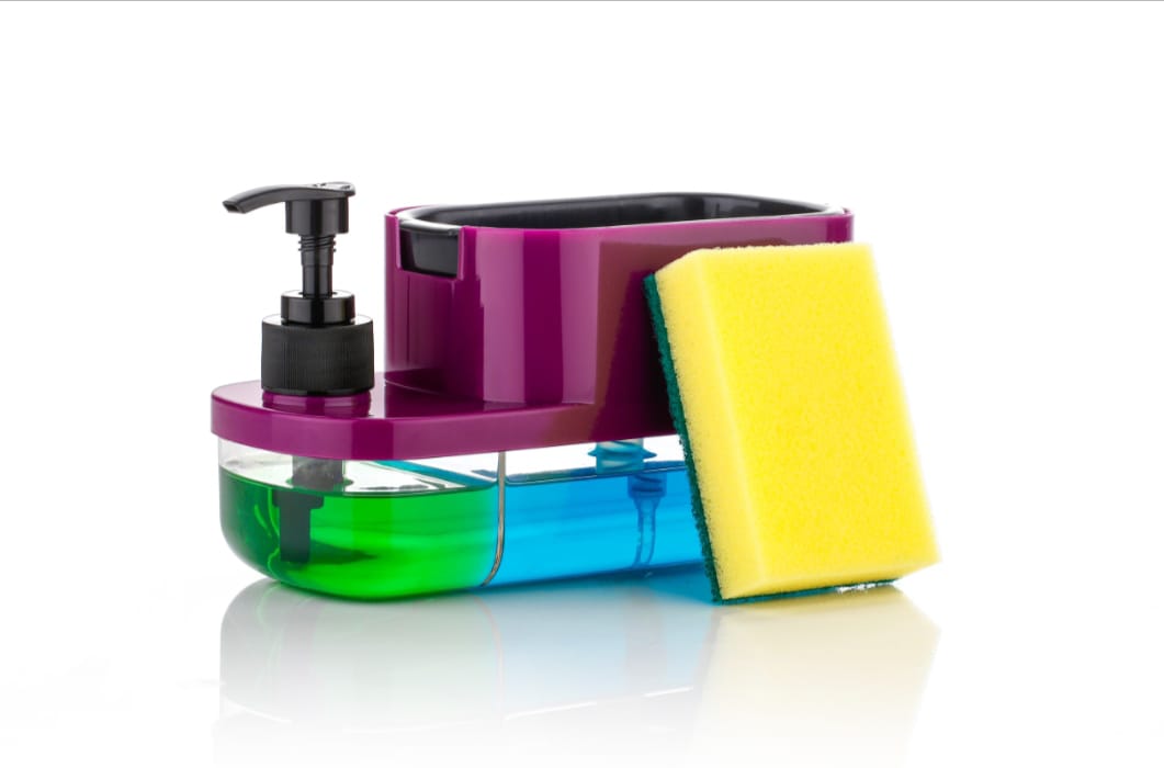 3 in 1 Soap Pump Dispenser Dish Soap Liquid Dispenser Sponge Holder Dish Soap Pump