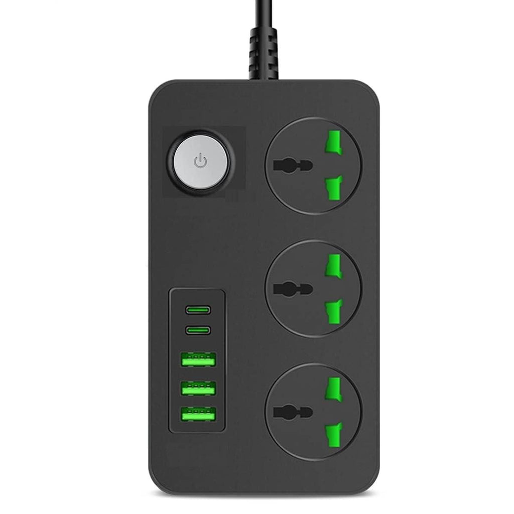 Multi Port Extension With USB Port 2m Power Cord